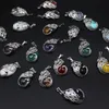 Natural Stone Zircon Peacock Shape Pendant Carving Crystal Agate Water Drop Charms för kvinnor Halsbandsmycken Tillbehör