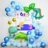 1 Set Dinosaure Feuille Ballons Garland Arch Kit Latex Ballon Chaîne Forêt Animaux Fête D'anniversaire Décorations Enfants Jouets Baby Shower G239e