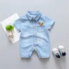 Rompers Ienens barn Baby Boy Jumper Girls Clothes Pants Denim Shorts Jeans Overalls Toddler Spädbarn Jumpsuits Födda klädtraktioner 230720