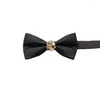 Bow Ties Men's Polyester Studded Diamond Tie Banquet Host Performance Suit Shirt Accessories