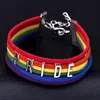 Selling Handmade Pride Charm Heart Brainded Brancelet Rainbow Gay Pride Bracelet Lesbian bracelet315D
