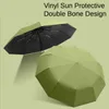 Полный автоматический складной зонтик плюс размер двойной костяной ветрозащитный солнечный и дождливый зонтик для мужчин и женщин Guarda Chuva L230626