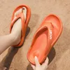 Slippers Men Thick Platform Thong Flip-Flops Summer Soft Sole Beach Slides Cloud Pillow Outdoor Sandals Non Slip Bathroom Home Shoes