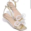 Sandals Summer Women's Sandals with Bow Pearl Flat Heels Elegant Party Ladies Shoes Plus Size 42 Sandalias Mujer 230719