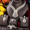 Missvikki Luxuriöser, wunderschöner 4-teiliger Armreif-Ohrring-Schmuck, 4-teiliges Braut-Hochzeitsschmuckset mit Halskette und Ohrringen