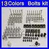 Fairing Bolts Full Screw Kit för Kawasaki Ninja ZX6R 94 95 96 97 ZX-6R 6 R ZX 6R 1994 1995 1996 1997 Body Nuts Skruvar NUT BOLT KIT261S