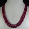 Fashion 2x4mm NATURAL RUBY FACETED BEADS NECKLACE 3 STRAND200e