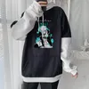 Sweats à capuche pour hommes Anime Blue Lock Seishirou Nagi Harajuku Hommes Cartoon Streetwear Coréen Surdimensionné Mode Chaud Patchwork Sweat