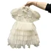 Girl Dresses Cute Flower Princess Dress With Bow Appliques Beading Layered Little Pageant Gowns Kids First Communion Costume For Wedding