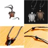 Pendant Necklaces Fashion Whole 12Pcslot Imitation Bone Carving Hawaiian Surfing Sea Turtles Necklace Lucky Gift Mn4741138420 Drop D Dhiwd