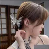 Hårklämmor Barrettes Butterfly Pearl Geometric Metal Claw Gold Hollow Hairpin Jewelry Hairs Accessories for Women Girl Drop Delive DHJF5