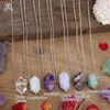 Цепочки мода Женщины Gemstones Stick Point Point Ожежее колье заживление энергии цитрины розы Кварц Хрустально Золото серебряные украшения 285t