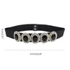 Cinture Donna Cintura elastica Vintage Ampia ed elegante Designer Shinning Fibbia ovale Decorativa all'ingrosso