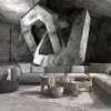 Anpassad PO Mural 3D Stereoskopisk utökad rymdcementvägg målning papel de parede vardagsrum soffa TV bakgrund hemdekor296i