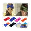 Opaski na głowę w stylu bohemii szerokie nakrycia głowy Kobiety Twist Twist Turban Turban Sport Yoga Głowa Głowa Bandana Hair Akcesoria Dostarcz DH8KY