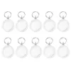 100 pièces Po porte-clés circulaire Transparent blanc acrylique insérer Po cadre photo porte-clés porte-clés bricolage anneau fendu porte-clés1984