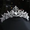 Hair Clips Princess Crowns For Girls Birthday Crystal Wedding Tiara Bride Accessories Party Decorations Bridal Veil Jewelry