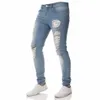 Ebaihui Mens Designer Jeans Ruped Skinny Slim Elim Elastic Denim Fit Biker Jeans Fash