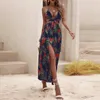 Grundläggande casual klänningar mode kvinnors boheme blommor tryck stropplös ärmlös sexig semester strandfest sy midi klänning sundress vestidos#g3 230720