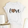 Xinpintong Valentine's Day T-shirt Love LOVE Women's Short Sleeve T-shirt