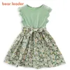 Bear Leader Girls Floral Dresses 2023 New Fashion Sweet Kids Flowers Corset Sleeveless Vestidos Barn Kläder 3-8 år