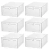 6Pcs Transparent Shoes Storage Boxes Der Container Shoes Case Storage Box Dust Moisture Proof Cabinet Shoe Wall Shoe Rack X0803280u