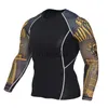 Herrspåriga herrkomprimeringskjortor Bodybuilding Skin Tight Long Sleeves Jerseys Clothings MMA CrossFit träning träning fitness sportkläder J230720