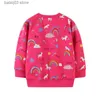 Hoodies tröjor Jumping Meters Fashion Girls Sweatshirts For Autumn Winter Baby Sweaters Cotton Rainbow Children's Hoodies Top kläder T230720