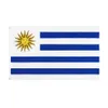 Bandera nacional de Uruguay Venta al por menor Directo de fábrica Entera 3x5Fts 90x150cm Bandera de poliéster Uso en interiores y exteriores Cabeza de lona con metal 187S