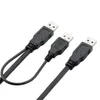 60 CM Super speed USB 3 0 power Y kabel 2 USB3 0 Male naar USB Male voor externe Harde Disk269c