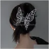 Hair Clips Barrettes Butterfly Large Metal Claw Irregar Hairpins Punk Style Claws Women Vintage Jaw Clip Accessories Drop Delivery Dhha0