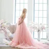 Elegante Rosa Abendkleider 2021 Schatz Tüll Sweep Zug Mutterschaft Kleid Plus Größe Pregant Pograph Kleider vestido de novia246I