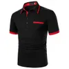 Polos pour hommes polo à manches courtes vêtements de couleur contrastée été urbain affaires décontracté hommes haut 230720