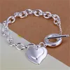 Conjunto de pulsera de collar de plata 925 de regalo de Navidad más bajo S652881