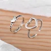 Cluster Rings Megin D S925 Sterling Silver Love Heart Simple Ins Vintage Boho For Women Girls Wedding Engagement Gift Jewelry