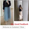 Skirts Vintage Tulle Skirt Women Elastic High Waist 3 Layers Aline Pleated Mesh Long Bride Tutu Female Jupe Longue 230720