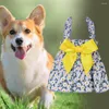 Hundkläder husdjur prinsessan klänning bowknot halter blommor mönster små medelstora hundar kjolar bröllopsklänningar kläder