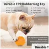 犬のおもちゃのおもちゃを噛むスパイキーボールスクイーキーチューボールは、子犬の歯とペットのクリーニングのためのトラの弾力性のある耐久性のある耐久性のあるTPRラバーでドロップデリバリーho dhvhu ll