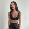 Men's T-Shirts Women Mesh Backless Crop Top Sexy Sleeveless Fish Net Diamond Hollow Out See Through Party Short Top 230719