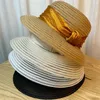 Chapeaux à large bord 1Pc femmes Style français rétro respirant noeud papillon Protection solaire chapeau femme mode couleur unie seau pliable