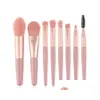 Make-up Kwasten 8 Stuks Professionele Set Mini Draagbare Cosmetische Foundation Poeder Oogschaduw Blush Blending Brush Beauty Make Up Tool Dro Dh9Iw