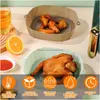 Formy do pieczenia Nowe 4PCS Air Fryer Pan Sile Koszyk Airfryer Piekarnik Taca wielokrotnego użytku wkładka do pizzy Fried Kurczak Dostawa Home G Dhnu0