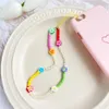 Rainbow Mobile Phone Strap Simple Bracelet Handmade Bead Chain Charm Anti-lost Lanyard Diy Hang Rope Lanyard Jewelry Accessories L230619