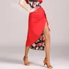 Stage Wear Latin Dance Skirt Suit For Sports Dress Jazz Tango Dresses Costume Robe Irregular Ruffled Hem Clothing Female