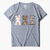 2021 New Easter Cute Rabbit Flower Leopard Print Short Sleeve T-shirt Fashion Top Casual Men and Women