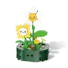 Blöcke City Kreative Topfpflanzen Sukkulenten Sonnenblume Innendekoration Ornamente Bausteine Spielzeug Mädchen Weihnachtsgeschenke R230720