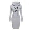 Women's Hoodies Art Hair Salon Hairstyle Barber Dress Long Sleeve Slim Body Bag Hip Cap Women Casual Autumn Winter Bottoming Skirt