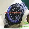 2019 Reloj de lujo de acero inoxidable con revestimiento de PVD Negro Azul 116710 Bisel de cerámica Relojes mecánicos automáticos para hombres 216p