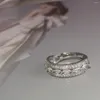 Bröllopsringar Runaway Princess Series Engagement Row Ring Horse Eye Imitation Mosant Crown Zircon Temperament Luxury