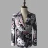 Печать Blazer Men Suits Designs Jacket Mens Costumes Singers Одежда танце